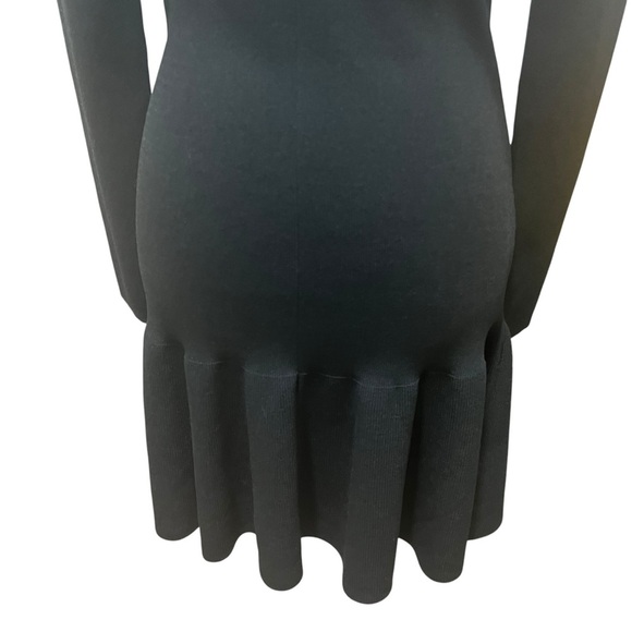 J.Crew Black Ruffle Hem Sweater Dress Long Sleeve Modern Minimalist Size M NWT - Picture 15 of 15